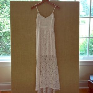 EUC Abercrombie Kids Cream Maxi Lace Dress Sz Lg